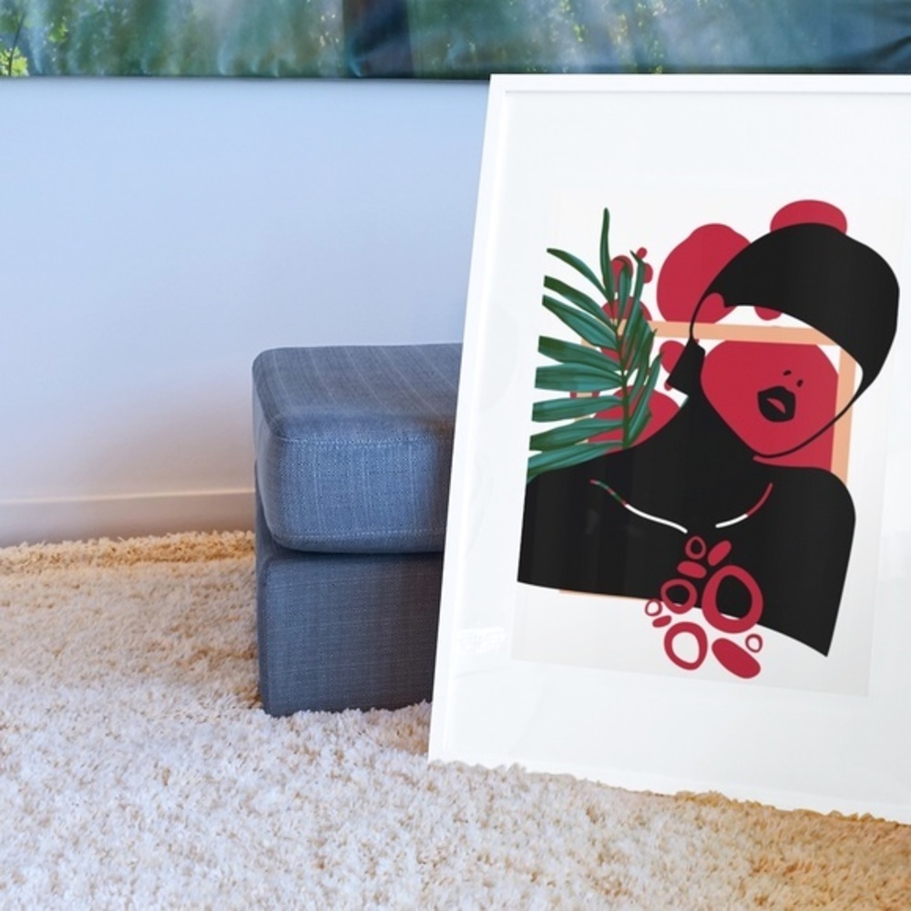 Modern Wall Art Print Tropical Girl Unframed - Picture 8 of 10